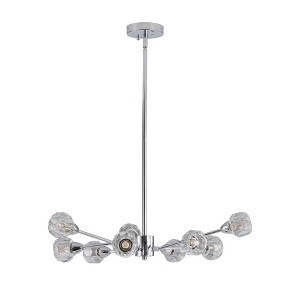 DAKAFUL 9-G9 Bulb Modern Crystal Sputnik Chandelier, Adjustable Height Iron &Crystal Pendant Light for Dining Room,Bedroom,Kitchen - 1 of 4