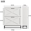 Slim Shoe Storage Cabinet with 2 Drawers, Freestanding Hidden Entryway Shoe Rack, Modern Space-Saving Metal-Leg Organizer Unit - 2 of 2