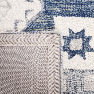 Ivory Hand-Tufted Wool Rectangular Area Rug 5' x 8'