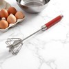 Unique Bargains 12" Semi-Automatic Loop Whisk Dishwasher Safe Stainless Steel Red Silver Tone - 4 of 4