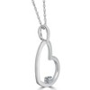 Pompeii3 Solitaire Diamond Heart Shape Pendant Necklace in White, Yellow, or Rose Gold - 2 of 4