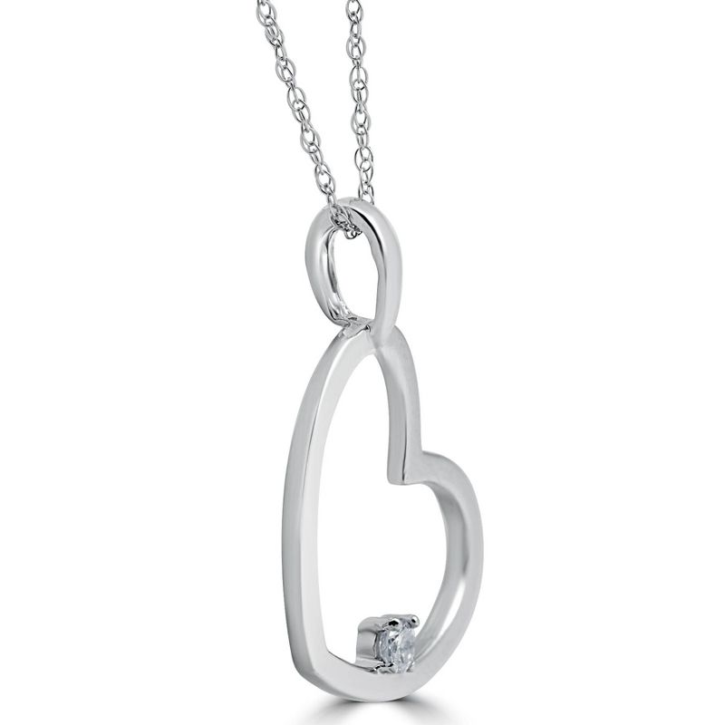 Pompeii3 Solitaire Diamond Heart Shape Pendant Necklace in White, Yellow, or Rose Gold, 2 of 5