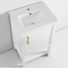 20" Bathroom Vanity with Ceramic Sink, Soft Closing Door, Storage Rack, Open Shelf, Solid Wood & MDF Construction for Small Bathrooms - 2 of 4