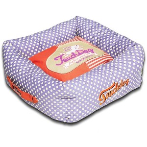 Touchdog Polka-Striped Designer Premium Squared Dog Bed - 1 of 2