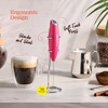 Handheld Milk Frother, Mini Foamer, Battery Operated Stainless Steel Drink Mixer for Coffee, Lattes, Cappuccino, Matcha, Chocolate - image 3 of 4