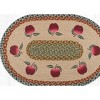 Earth Rugs OP-42 Apples Oval Braided Jute Tread – 20"x30" Hand-Stenciled Farmhouse Accent Rug - 2 of 3