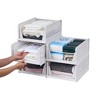 VECELO 4-Tier Plastic Closet Shelf Organizer, Stackable Sweater Storage Closet Drawers, Foldable Wardrobe Organizer, Gray - 2 of 4