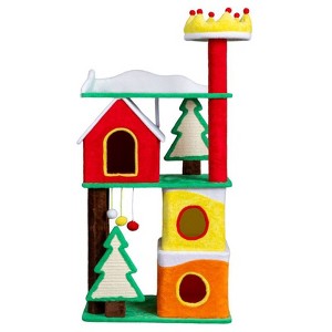Karl Home 56 inch Christmas Multi-level Cat Tower with Cat Condos Perch Sisal Ramp Scratching Posts - 1 of 1