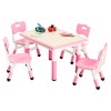 Kids Table and 4 Chairs Set - Height Adjustable Toddler Table with Non-Slip Legs/Graffiti Desktop for Ages 2-10, for Home, Classroom & Daycare - 3 of 4