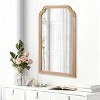 PexFix 20" x 30" Rounded Corner Solid Wood Frame Decorative Mirror Modern Farmhouse Wall Mirror For Bedroom Bathroom Living Room Entryway Natural - 4 of 4