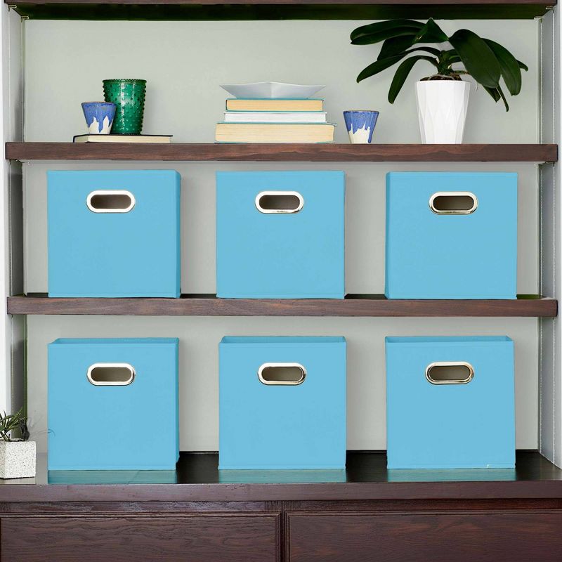Household Essentials 11&#34; Set of 6 Storage Bins Carolina Blue, 3 of 6