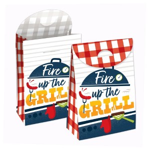 Big Dot of Happiness Fire Up the Grill - Summer BBQ Picnic Gift Favor Bags - Party Goodie Boxes - Set of 12 - 1 of 4