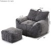 Bean Bag Chair Modern with Footstool and Armrests for Living Room Lounge 27.5"W-3irtyhousy - 4 of 4