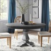 Sapphtopaz Round Dining Table Kitchen Table 46" Farmhouse Wooden Dining Table Pedestal Base for Dining Room, Kitchen, Small Spaces - 2 of 4