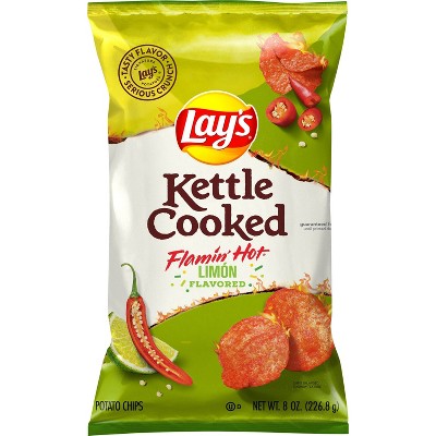 Lays kettle Cooked Flamin Hot Limon - 8oz