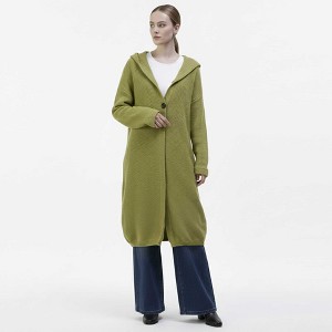 Cherie Code Women’s Hooded Long Knit Cardigan – Button‑Front Relaxed Fit Sweater Coat - 1 of 4