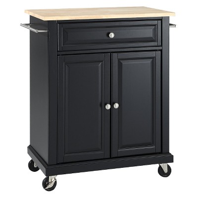 Wood Top Portable Kitchen Cart Wood/black - Crosley: Traditional ...