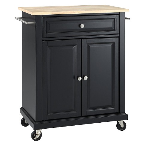 Wood Top Portable Kitchen Cart Wood/black - Crosley : Target
