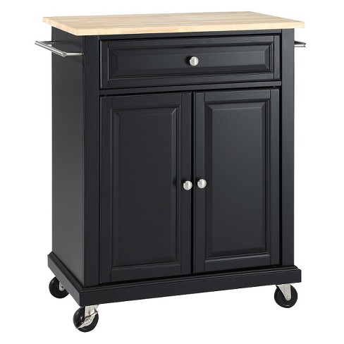 Wood Top Portable Kitchen Cart Wood Black Crosley Target