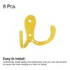 Unique Bargains Wall Zinc Alloy Double Prong Retro Hooks for Hanging - 3 of 4