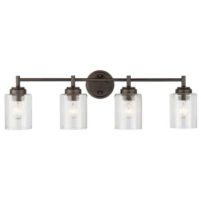 Winslow 30" Olde Bronze 4-Light Vanity Light with Clear Seeded Glass