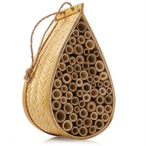 Honey Keeper Mason Bee House, Natural Bamboo Teardrop Bee Hive : Target