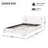 Platform Bed with Boucle Upholstery, Curved Headboard Design, Bed with Sturdy Metal Frame, No Box Spring Needed, Easy Assembly-Baofuwish - 4 of 4