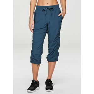 RBX Active Women's Lightweight Quick Drying Capris Adjustable Leg/Inseam Stretch Woven Workout Hiking Cropped Jogger Pants with Pockets - 1 of 4