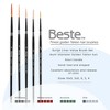 Creative Mark Beste Finest Golden Taklon Paint Brushes- Assorted Script Liner Brush Set of 5- Multi-Diameter Natural Bristle Watercolor Brush- Short - 2 of 4