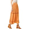 Allegra K Women's Lace Insert Vintage Swing A-Line with Elastic Waist Maxi Skirt - 3 of 4