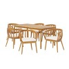 7 Piece Dining Set with Acacia Wood Table and Chairs,Outdoor Dining Set with Weather Resistant Finish,6 Seats Patio Garden Dining Set–Cuddlewood - 2 of 4