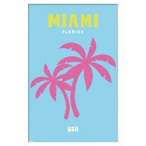 Trends International Reinders: Destinations - Destination Miami Framed Wall Poster Prints - 1 of 4