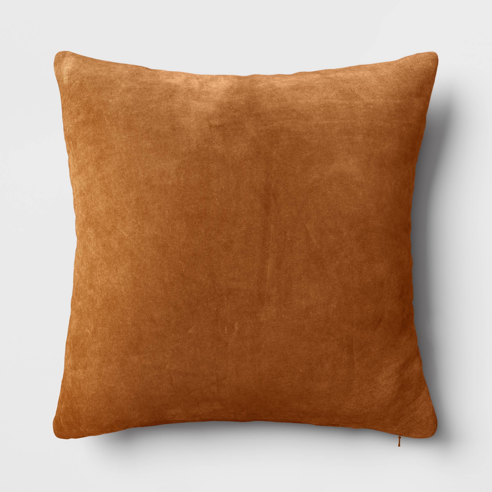 Washed Cotton Velvet Square Throw Pillow Light Brown - Threshold™