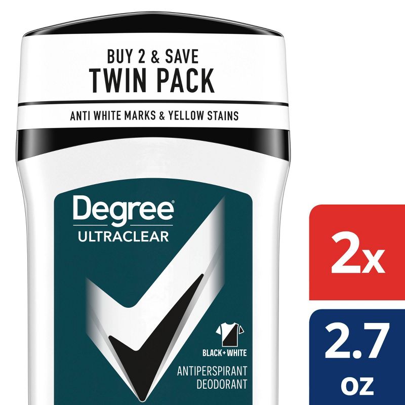 Degree Men Ultraclear Black + White 72-Hour Antiperspirant &#38; Deodorant - 2.7oz/2pk, 1 of 11
