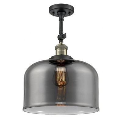 Bell - 1 Light Semi-Flush Mount In Industrial Style-16 Inches Tall and 12 Inches Wide