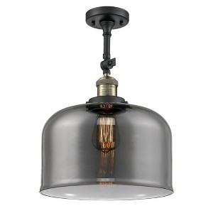 Bell - 1 Light Semi-Flush Mount In Industrial Style-16 Inches Tall and 12 Inches Wide - 1 of 1