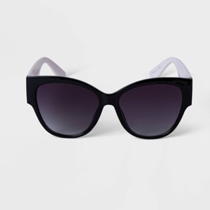 Women's Two-Tone Cateye Sunglasses - A New Day™ Black - 1 of 2