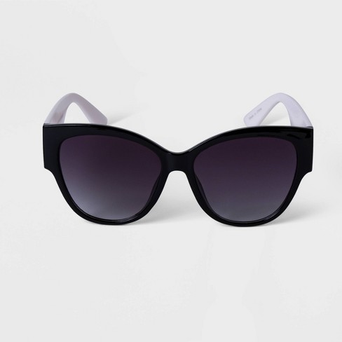 Women's Angular Cateye Sunglasses - Wild Fable™ Black