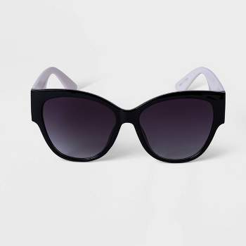 Women's Two-Tone Cateye Sunglasses - A New Day™ Black