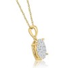 Pompeii3 3/8Ct TW Diamond Halo 9mm Round Pendant Yellow Gold Women's Necklace 18" - 2 of 4