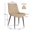 Sapphtopaz Modern Dining Chairs with Wave Pattern PU Upholstered Armless Kitchen Chair with Metal Leg Dining Room Chair for Dining Room - 2 of 4