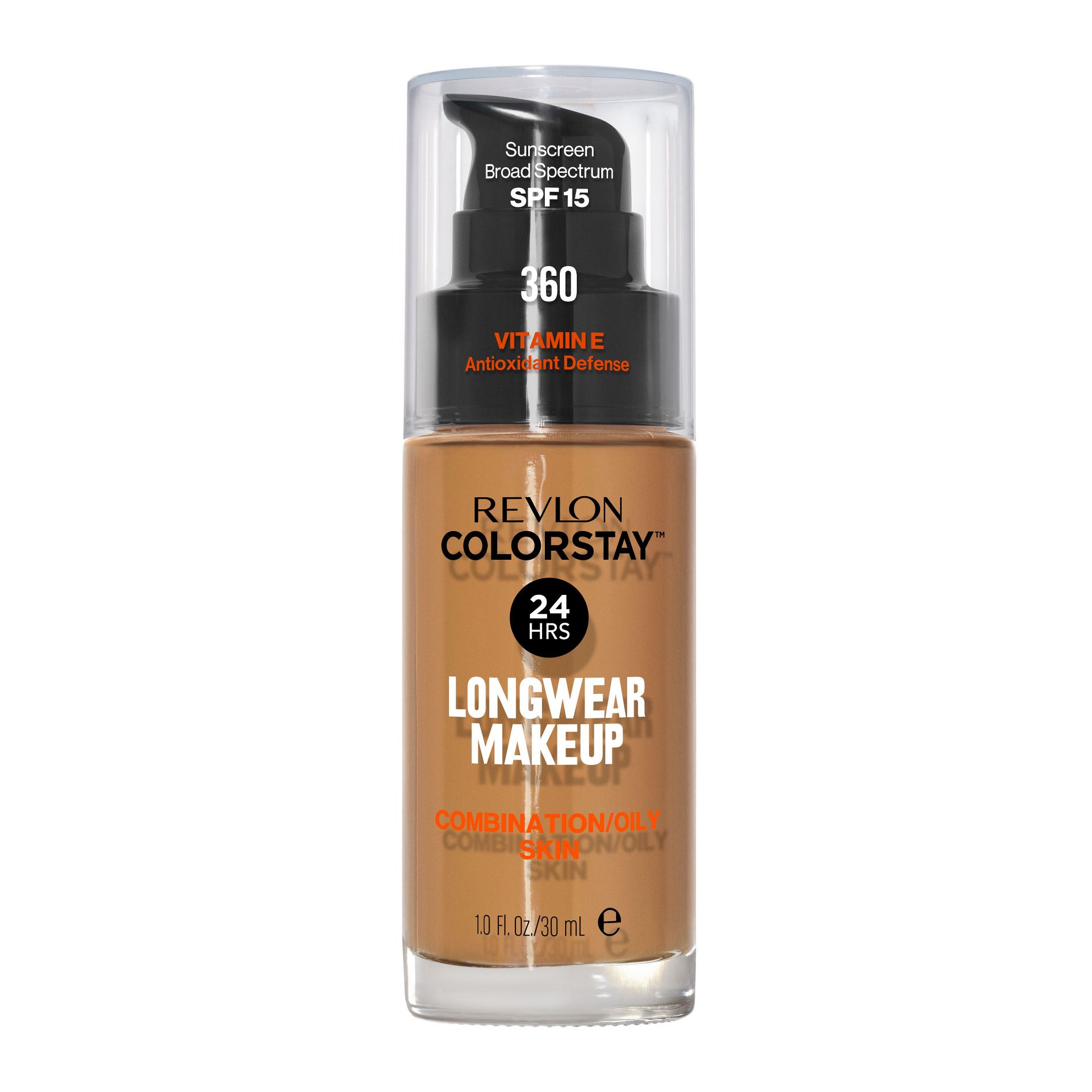 Revlon ColorStay Makeup for Combination/Oily Skin - SPF 15 - 360 Golden Caramel - 1 fl oz