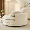 360° Swivel Sofa Chair - Corduroy Accent Barrel Chair with Dual-Layer Cushion & 3 Pillows - ModernLuxe - 3 of 4