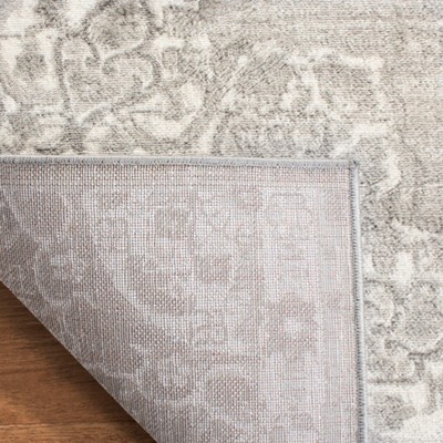 Gray Hand-knotted Synthetic Runner Rug, 24" x 18"