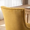 Gulches Mid-Century Dining Chairs Set of 2, Golden Yellow Thickened Fabric with Bronze Nailheads & Solid Wood Legs, 300lbs Capacity & High Back - 3 of 4