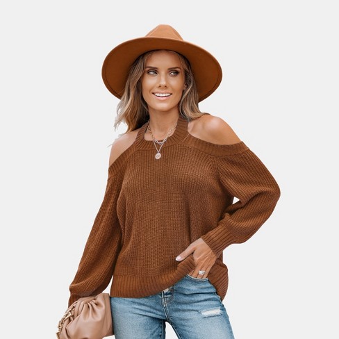 Open best sale shoulder sweater