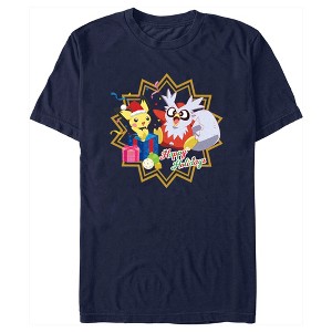 Men's Pokemon Christmas Pikachu and Delibird Happy Holidays T-Shirt - 1 of 4