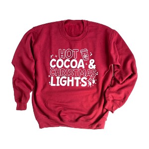 Simply Sage Market Women's Graphic Sweatshirt Hot Cocoa and Christmas Lights - 1 of 2