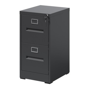 GlasFlength File Cabinets 3 Drawer File Cabinet Rolling Filing Cabinet Mobile File Cabinet for Home Office, Black, 15.16"*17.72"*28.5" - 1 of 4