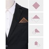 INSPIRE CHIC Men's Solid Color Herringbone Textured Pocket Square - 3 of 4
